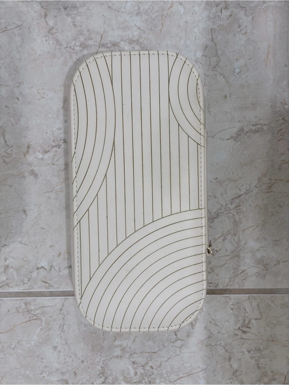 White Geometric Pattern Women's Zip Pouch